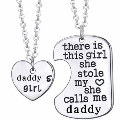 daddy's girl dog tag heart pendant