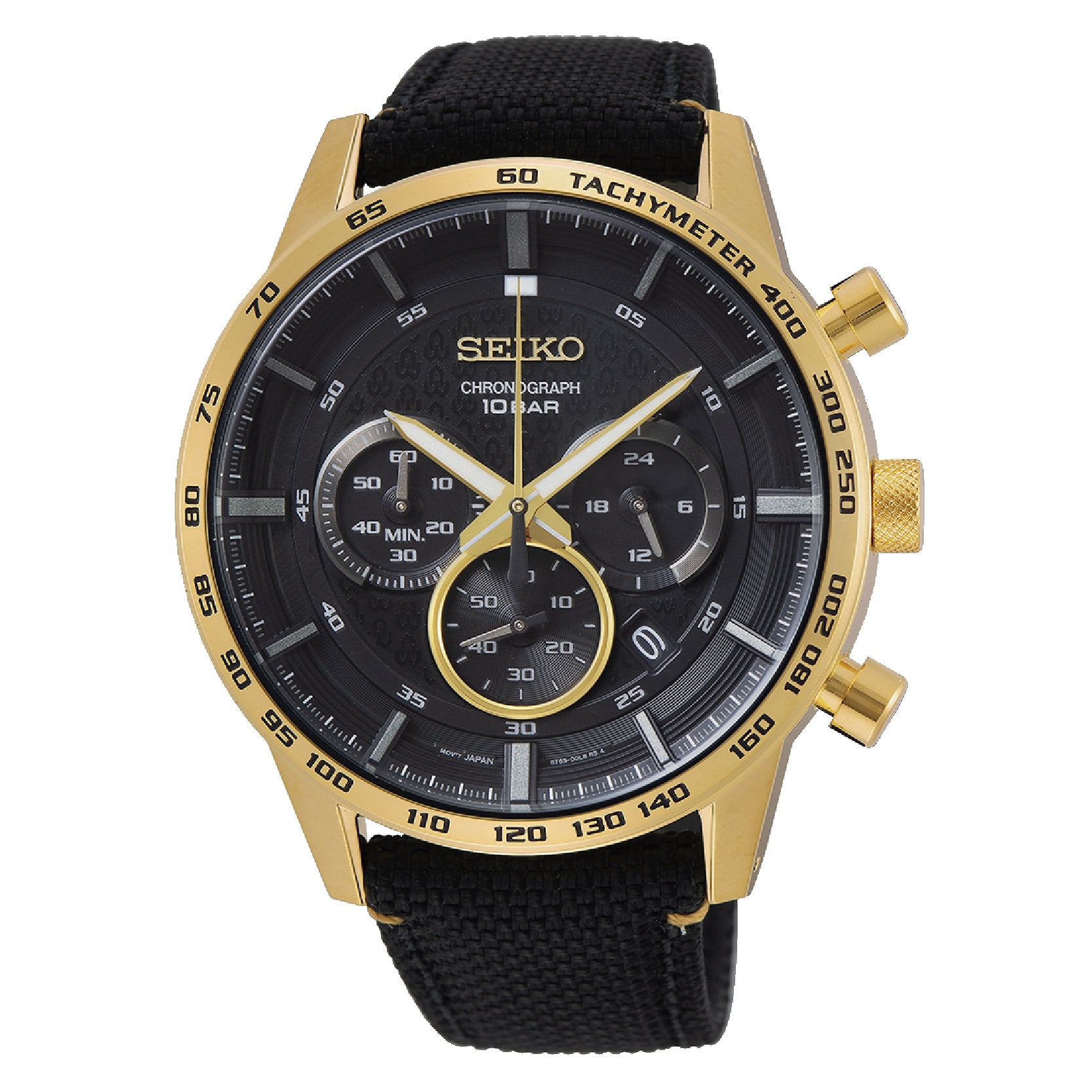 Seiko Chronograph 50th Anniversary Special Edition Black Canvas Strap Watch  SSB364P1 | Watchspree