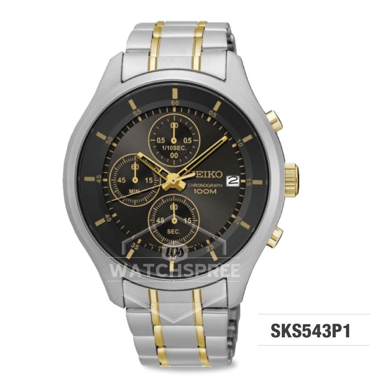 Seiko Chronograph Two-tone Stainless Steel Band Watch SKS543P1 | Watchspree
