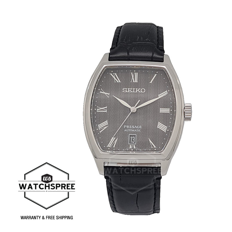 Seiko Presage (Japan Made) Automatic Black Calfskin Leather Strap Watch  SRPD07J1 | Watchspree