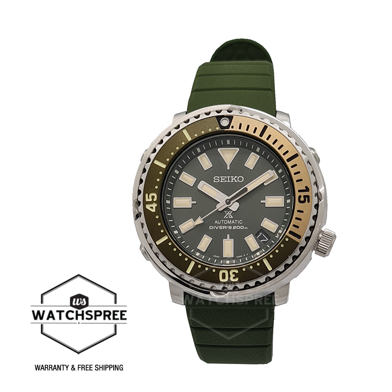 Seiko Prospex Automatic Diver's Green Silicone Strap Watch SRPF83K1 (L –  Watchspree