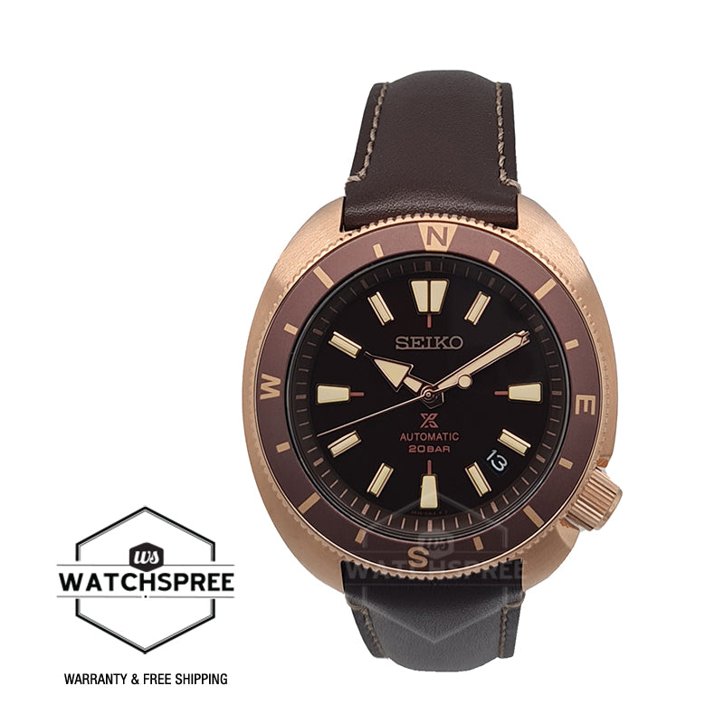 Seiko Prospex Automatic Dark Brown Calf Leather Strap Watch SRPG18K1 ( –  Watchspree