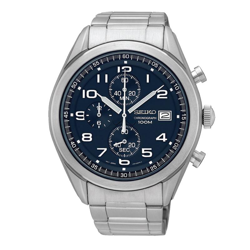 Seiko Chronograph Silver Stainless Steel Band Watch SSB267P1 | Watchspree