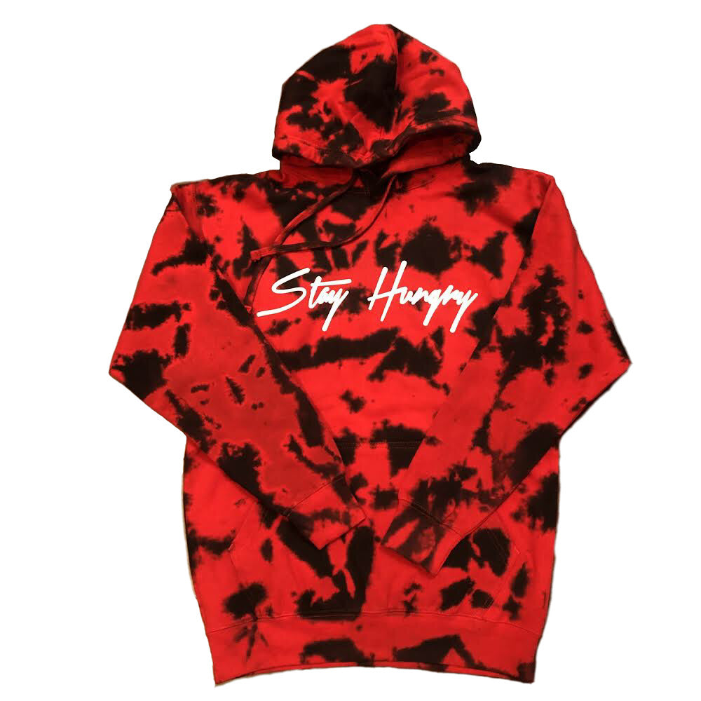 Red/Black Rainbow Tie-Dye Hoodie – Baller Bellys