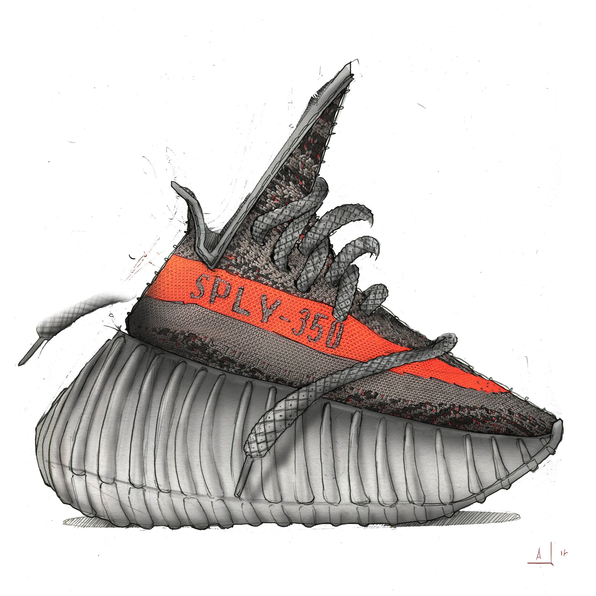 yeezy boost 350 v2 drawing