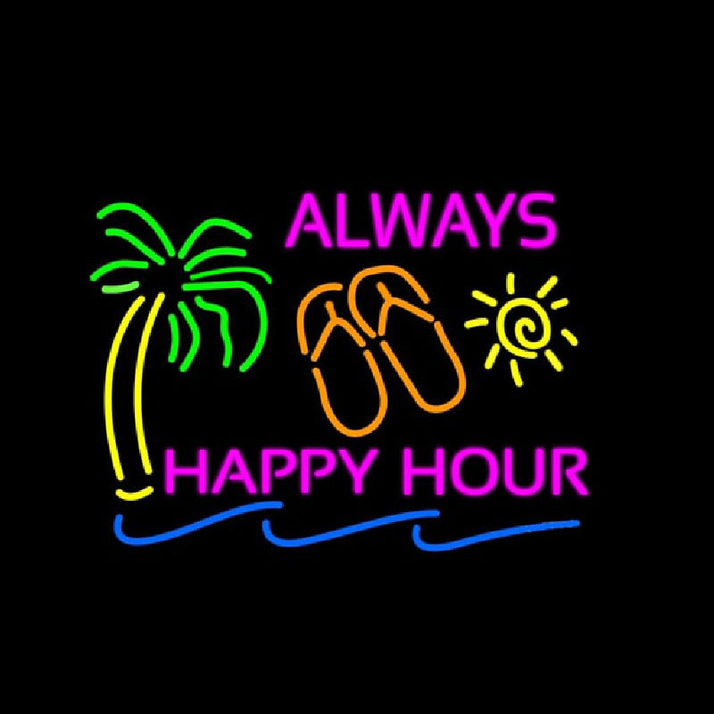 Always Happy Hour Handmade Art Neon Sign – Bro Neon Sign