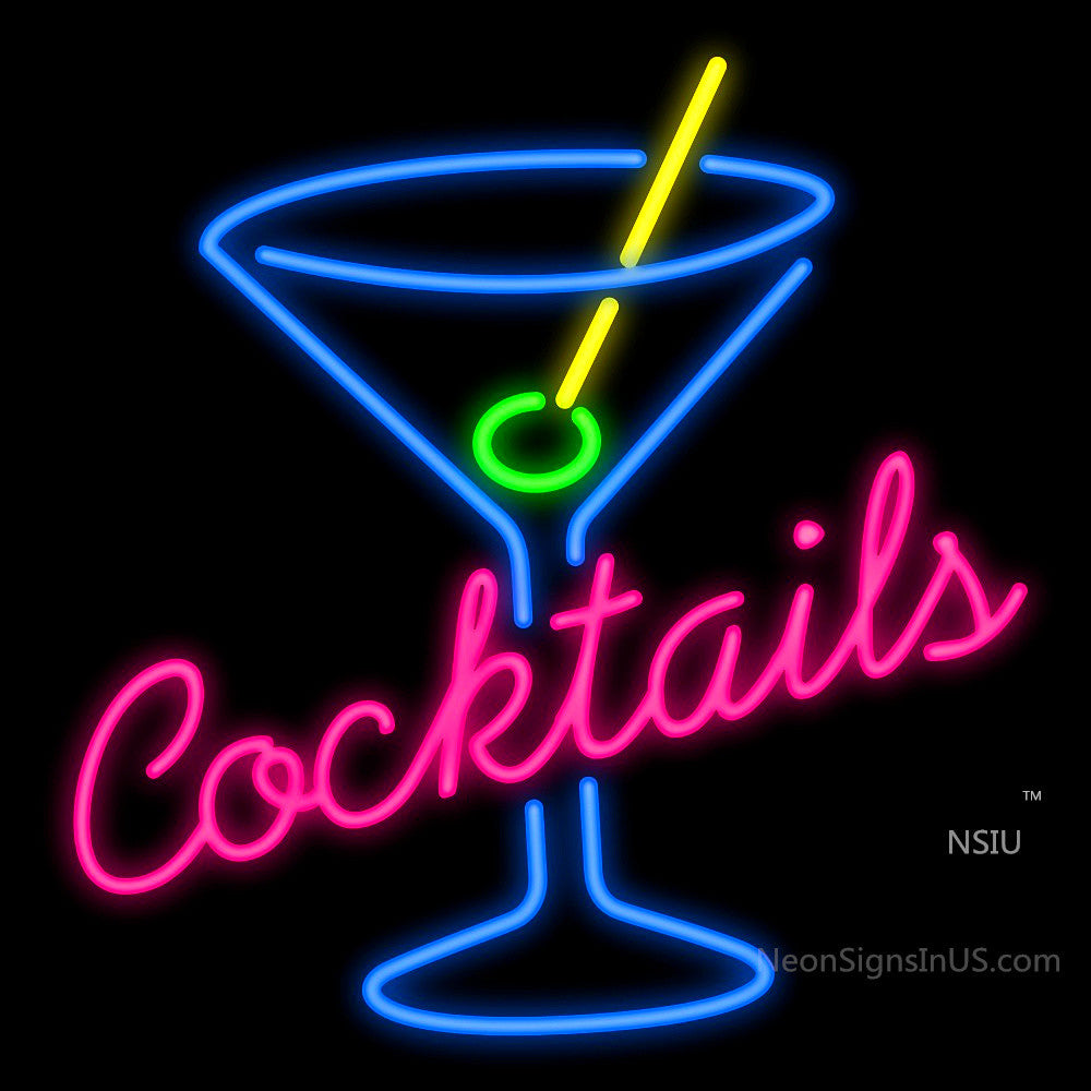 Cocktails Martini Glass Neon Signe - Bro Néon Signe