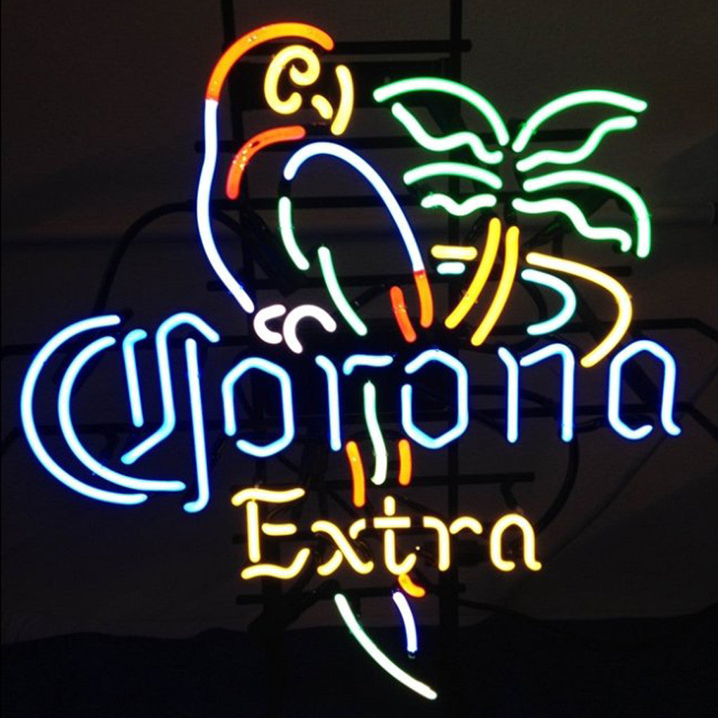 Corona Extra Neon Beer Sign Parrot Palm Tree Lighted – Bro