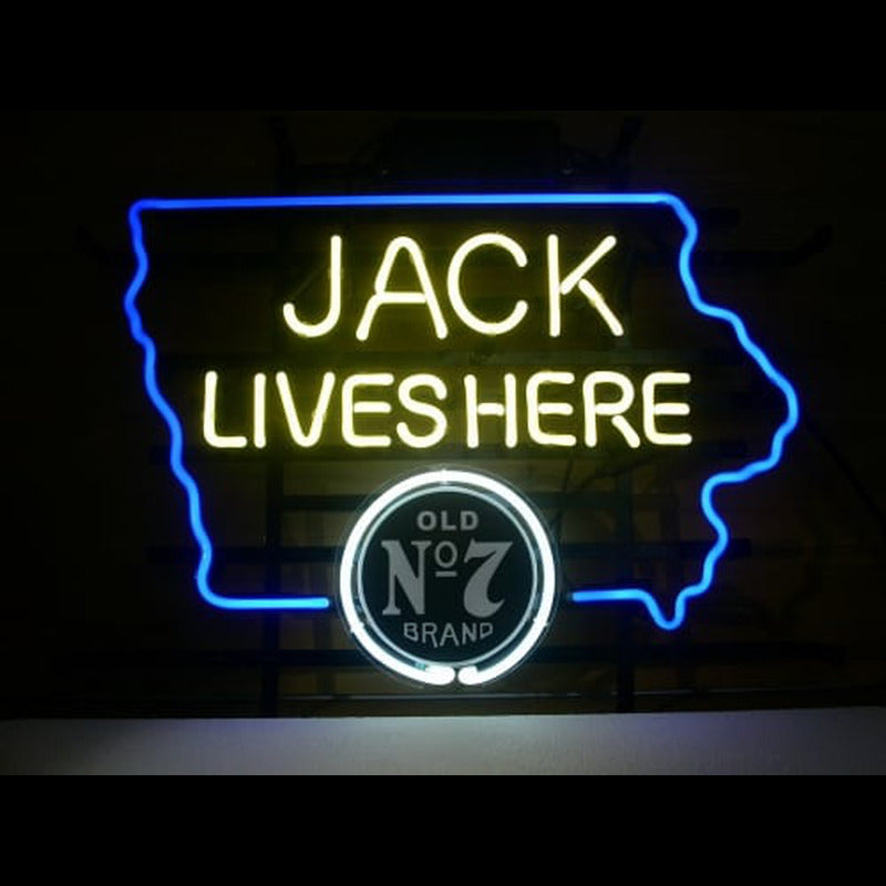 Jack Daniels Jack Lives Here IOWA Whiskey Handmade Art