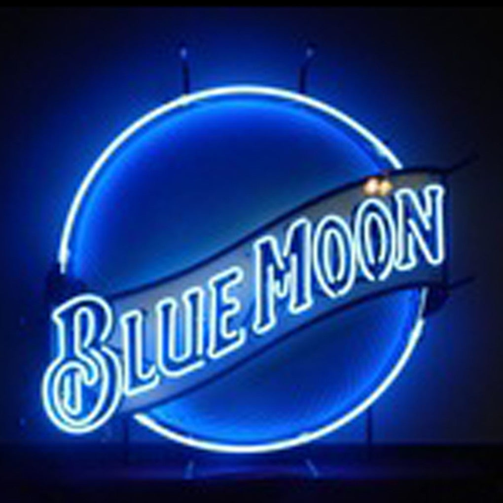 Neon Sign Blue Moon With Carving Board neon signe