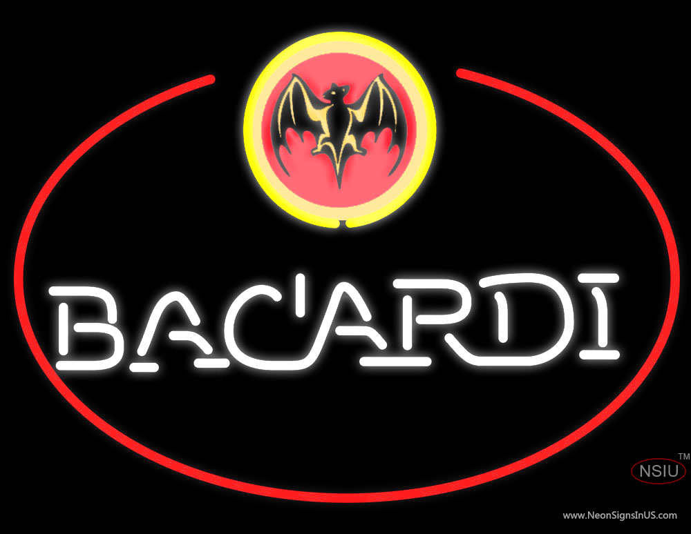 Bacardi bat oval Neon rhum logo - Brother Neon logo