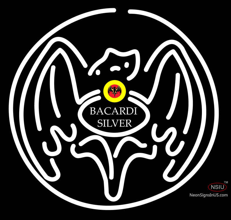 Bacardi Silver bat Neon rhum logo - Brother Neon logo