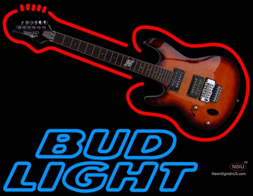 Bud Light Neon Guitar Neon Sign