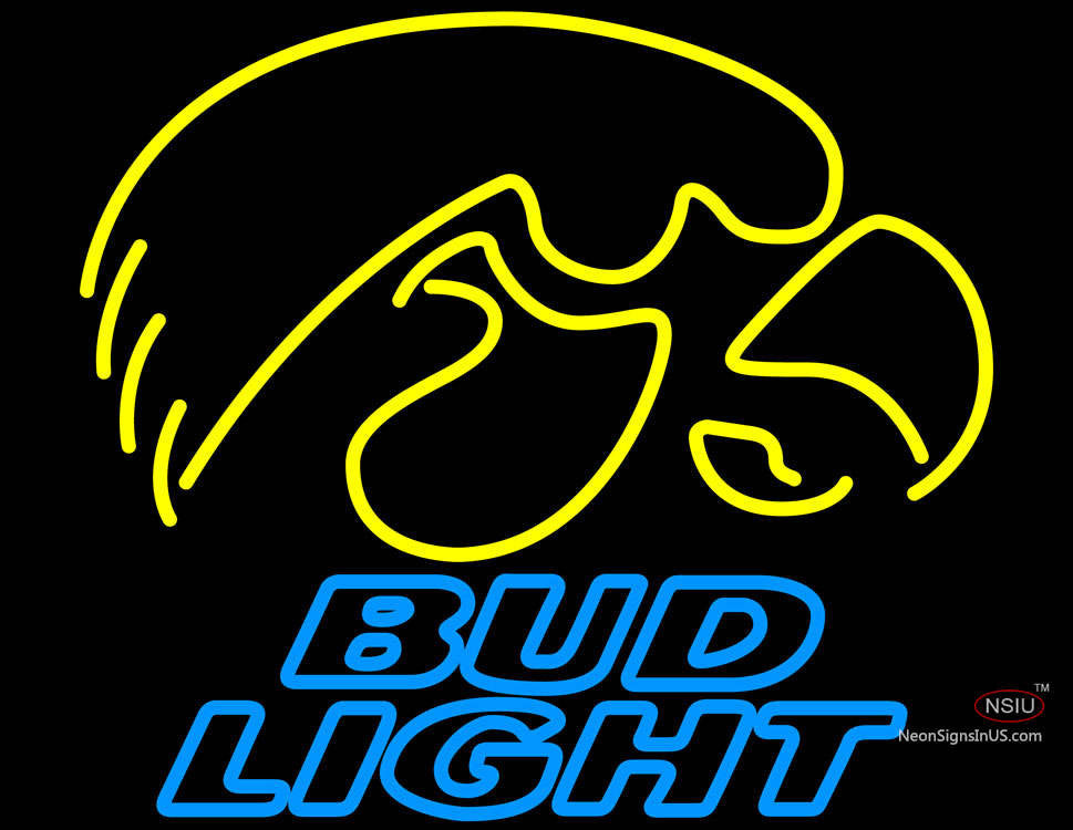 Bud Light University of Iowa Hawkeyes Neon Sign