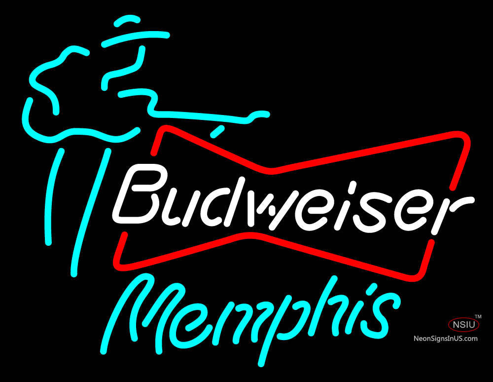 Budweiser Memphis Guitar Player Neon Sign – Bro Neon Sign