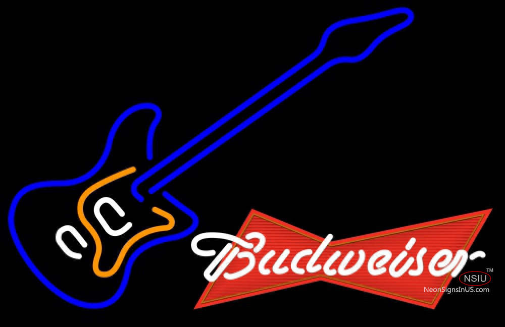 Budweiser Red Blue Electric Guitar Neon Sign – NeonSigns