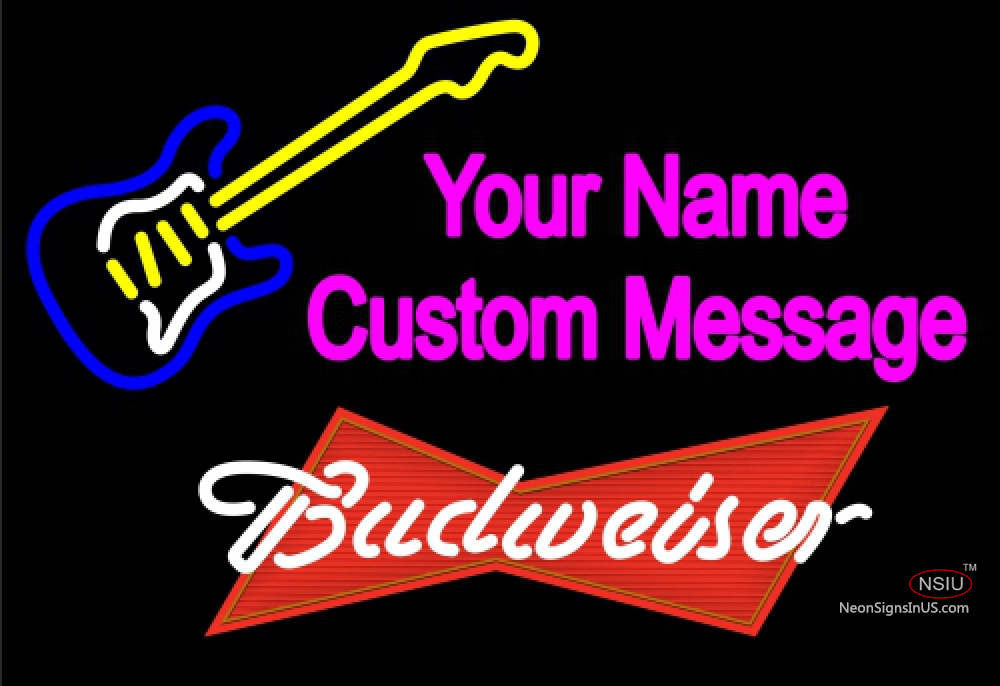 Budweiser Red Guitar Logo Neon Sign – Bro Neon Sign