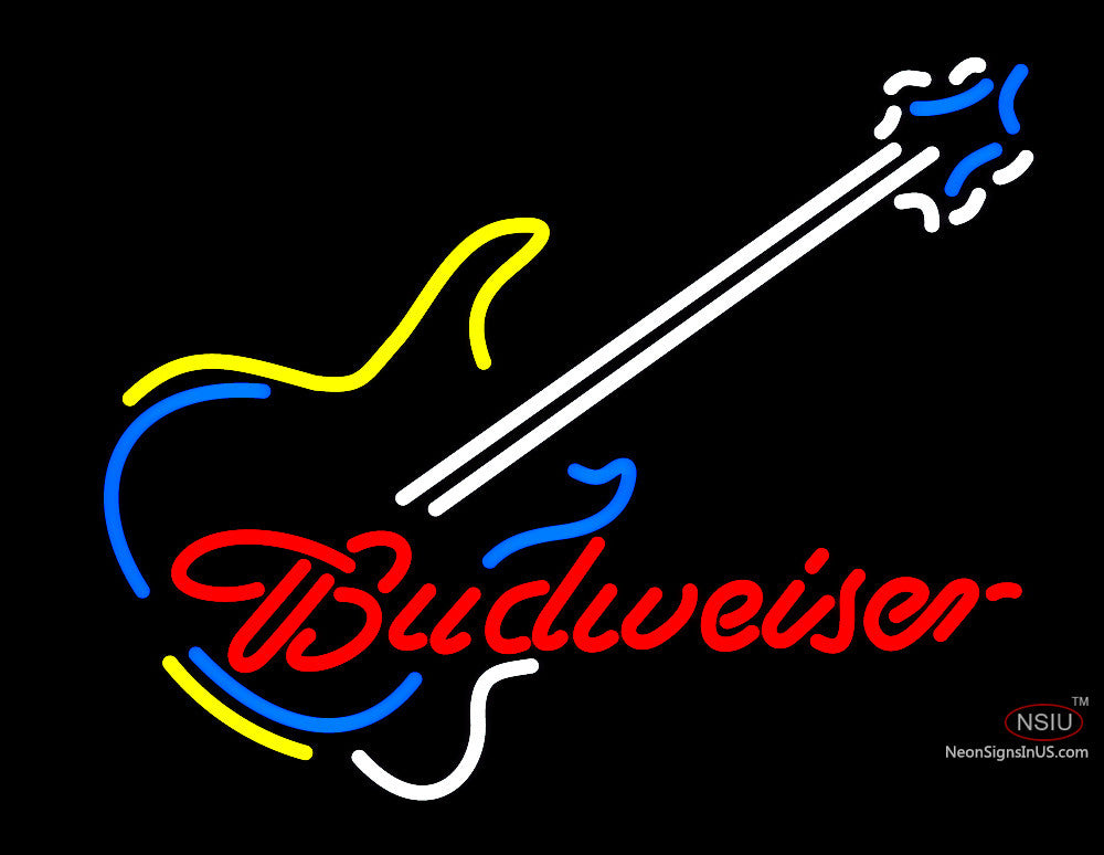 Budweiser avec Guitar Neon Sign
