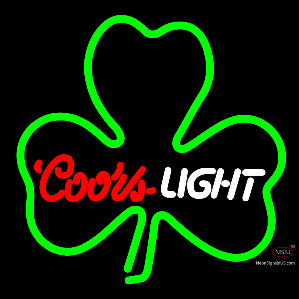 Coors Light Green Clover Neon Sign x