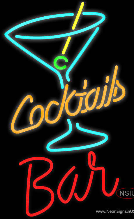 Bar personnalisé avec logo Cocktail néon