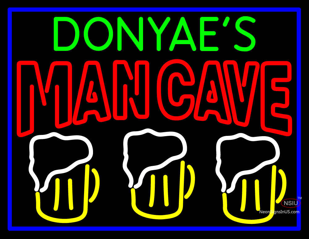 Custom Donyae Man Best Friend Beer Glasses Man Cave Neon