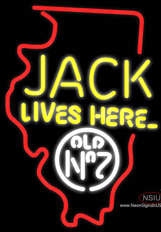 Jack Daniels Jack Lives Here Illinois Neon Sign – Bro Neon