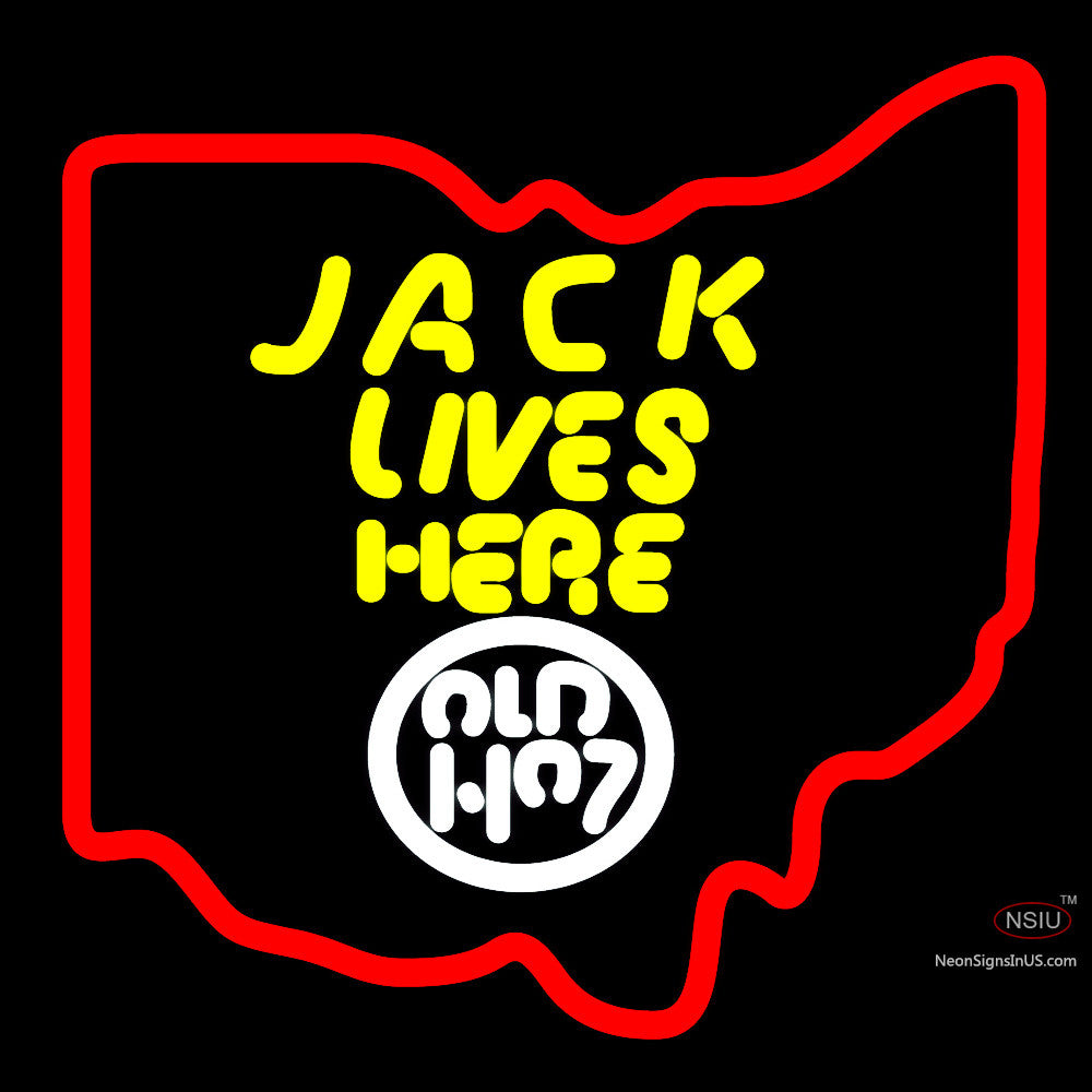 Jack Daniels Jack vit ici Ohio Neon Sign x - Neonsignens