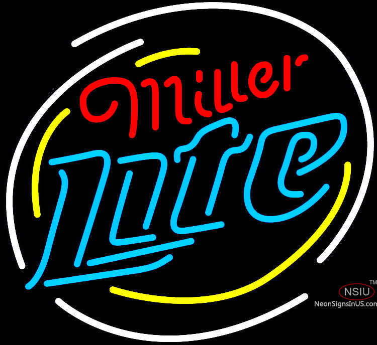 Miller Light Neon Rounded Logo – Bro Neon Sign