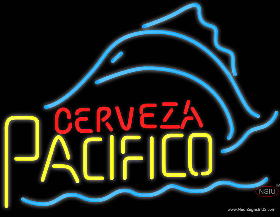 Cerveza pacifico flagfish Neon Beer logo
