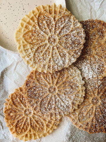 Stovetop Pizzelle Iron made in italy old fashioned way oil