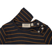 Wheat Langærmet Rib T-shirt Jersey Tops and T-Shirts 1397 midnight blue stripe