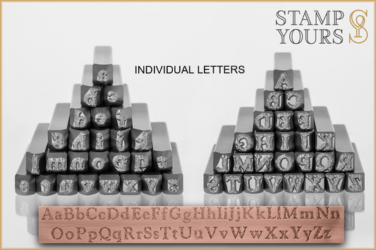 KissyFace font, 2 mm upper case, letter stamps, metal stamping