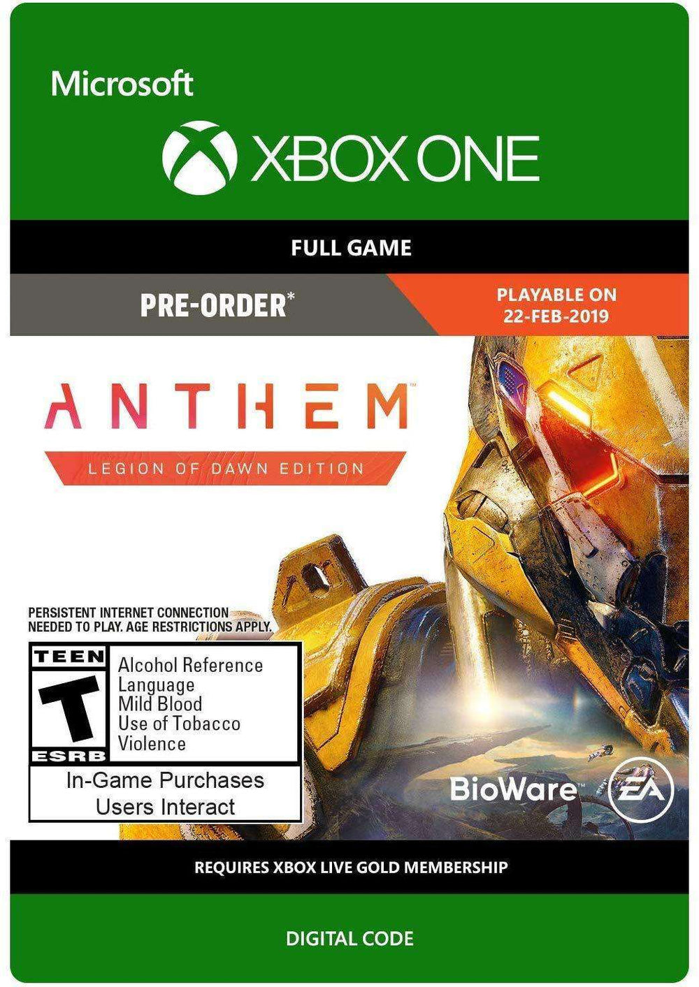 anthem pre order xbox one