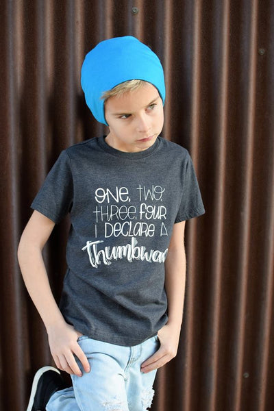 One Two Three Four I Declare A Thumbwar Kid's Tee | spillthebeansetc.com