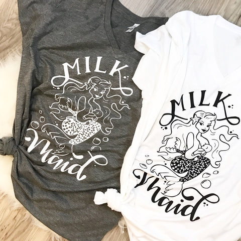 Milk Maid Mermaid Breastfeeding V-Neck Tee