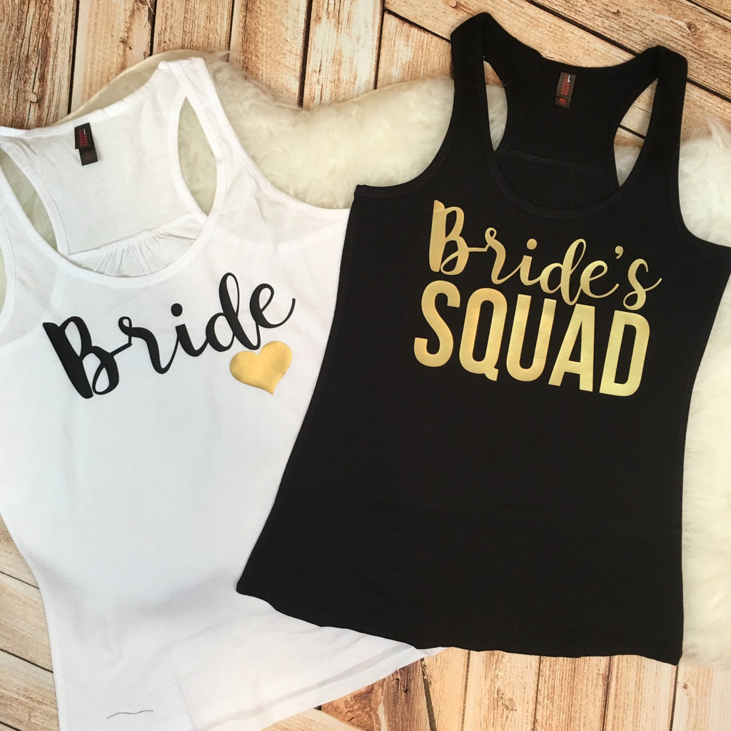 bride squad vest tops