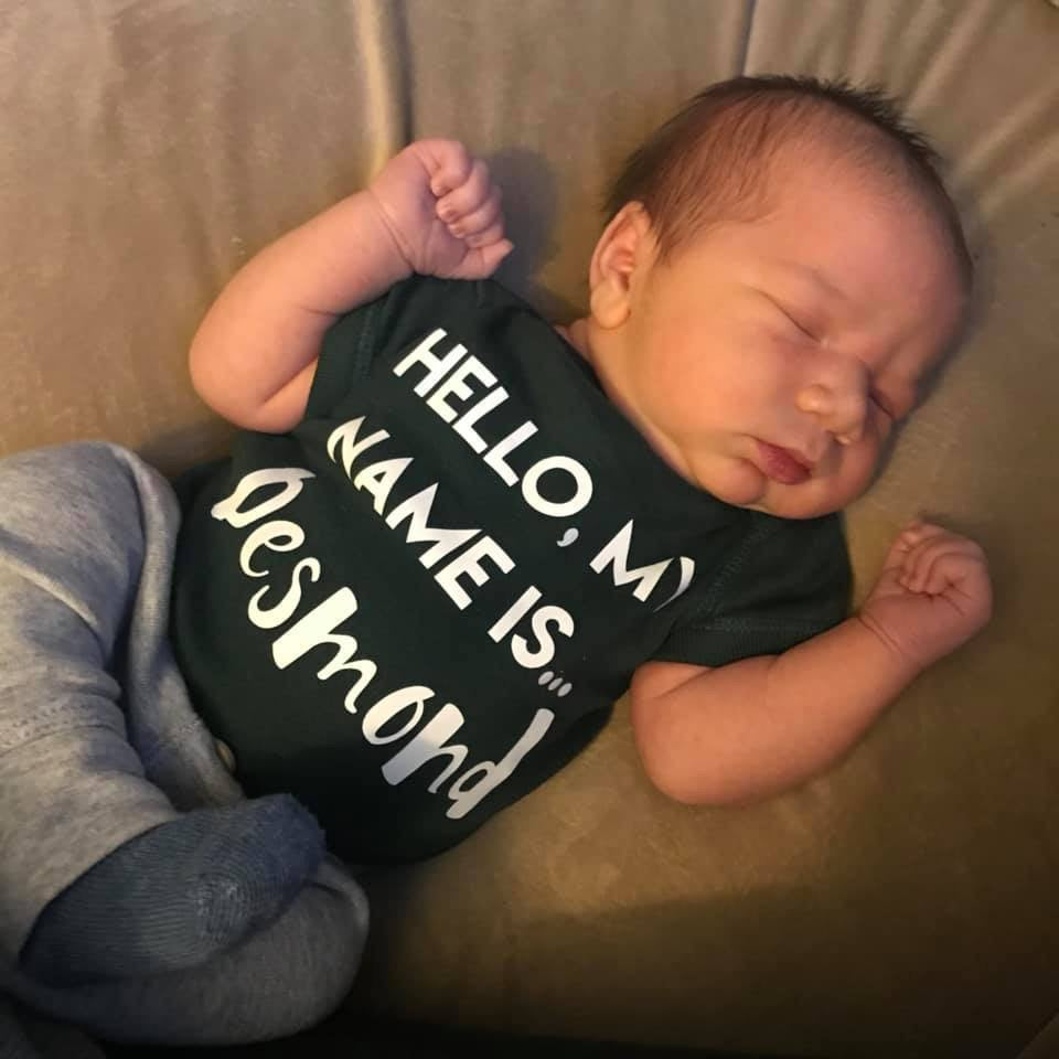 Hello My Name Is Custom Baby Bodysuit or Tee