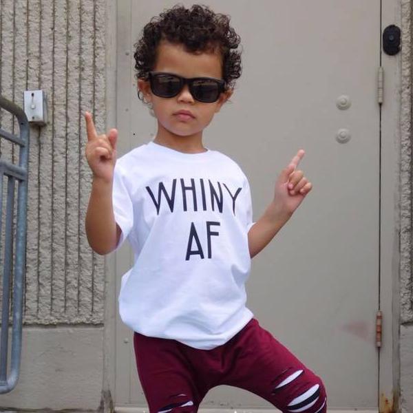Whiny AF Toddler and Baby Tee | spillthebeansetc.com