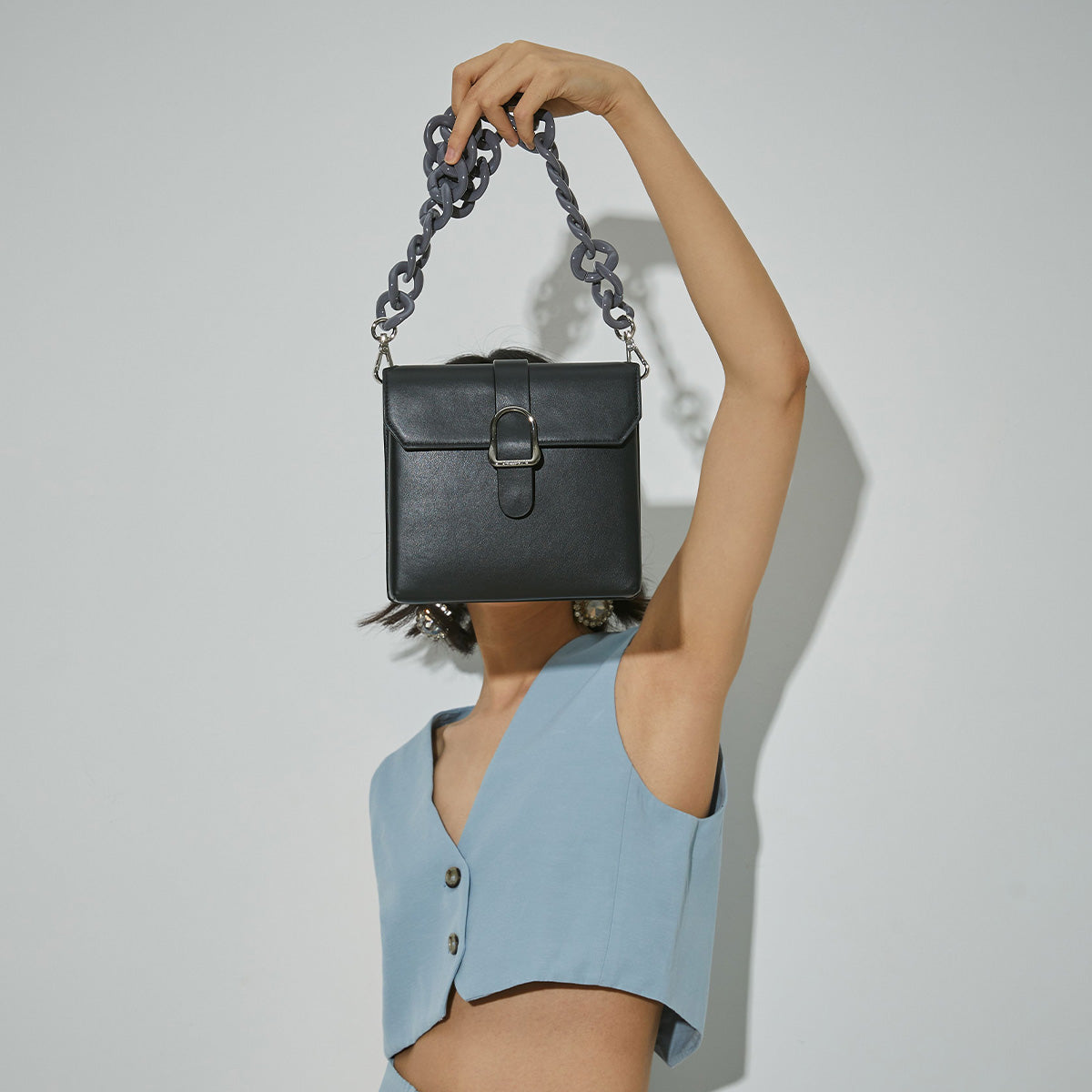 Oberon Design Leather Women's Cell Phone Handbag, Becca, Oak Leaves