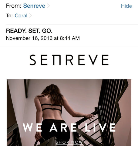 SENREVE Launch Email