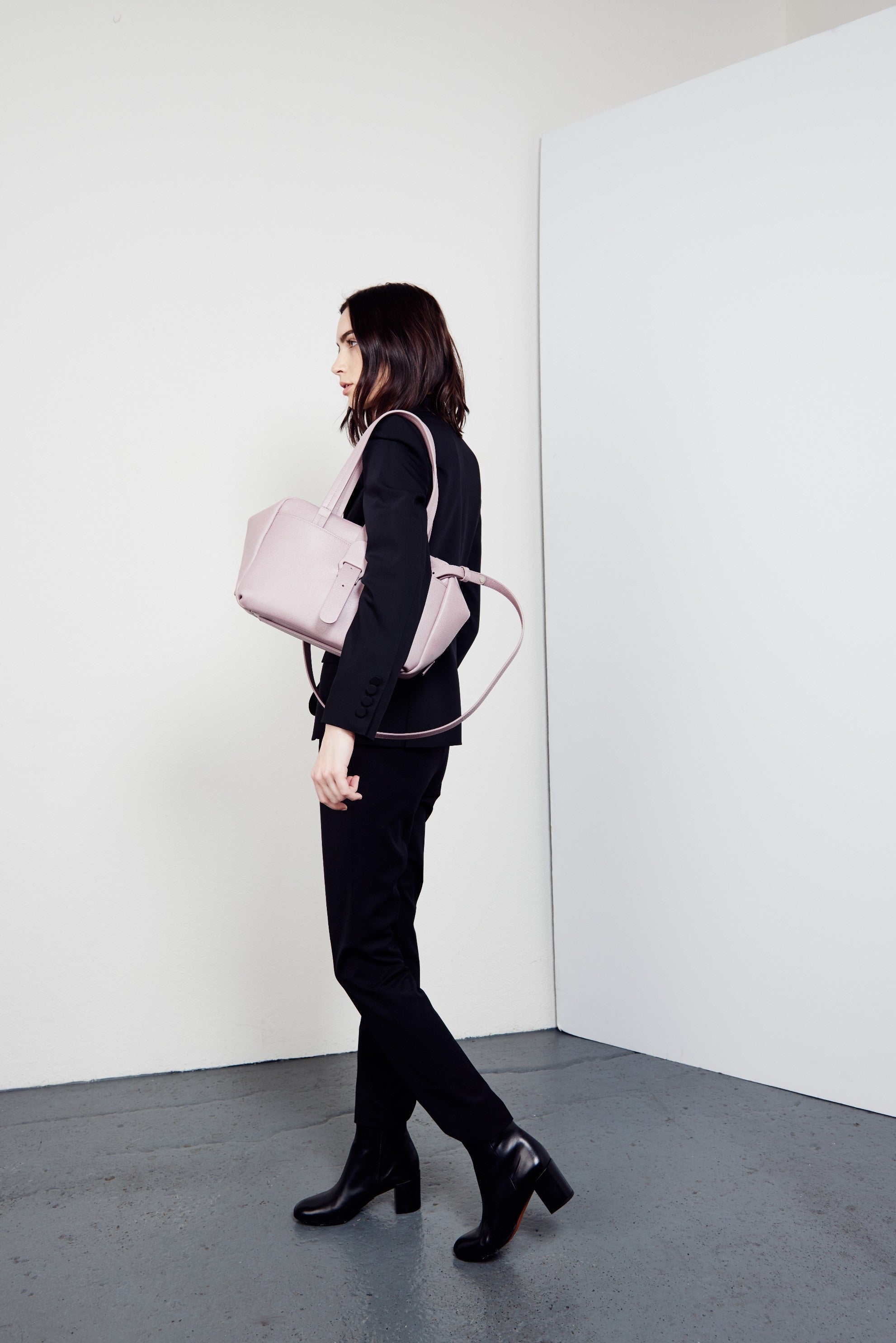 Woman with Purple Handbag