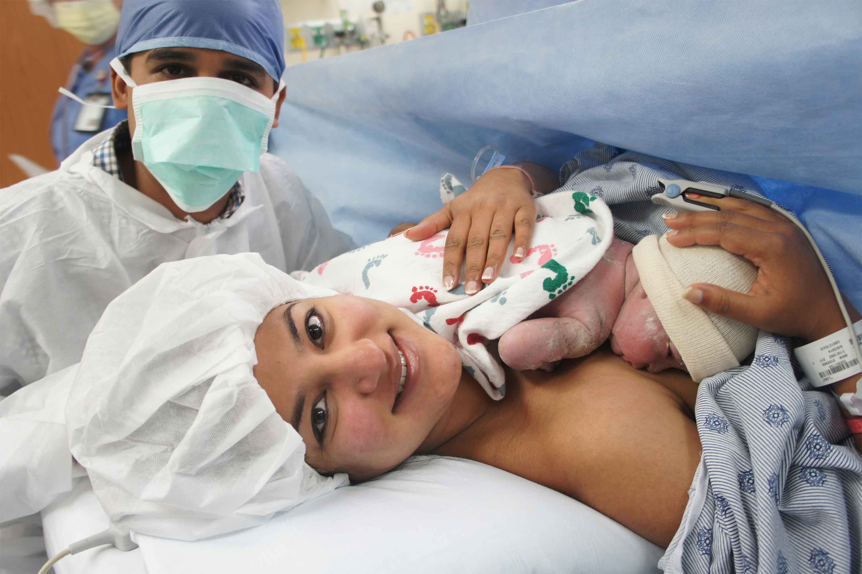 Parul, post-delivery of newborn daughter