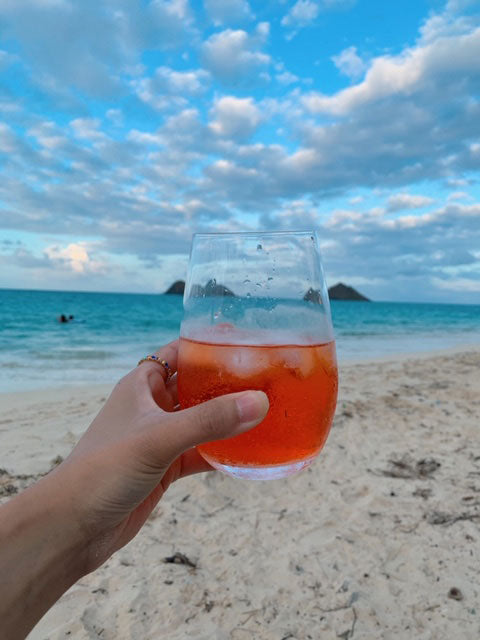 Drink with Beach Background