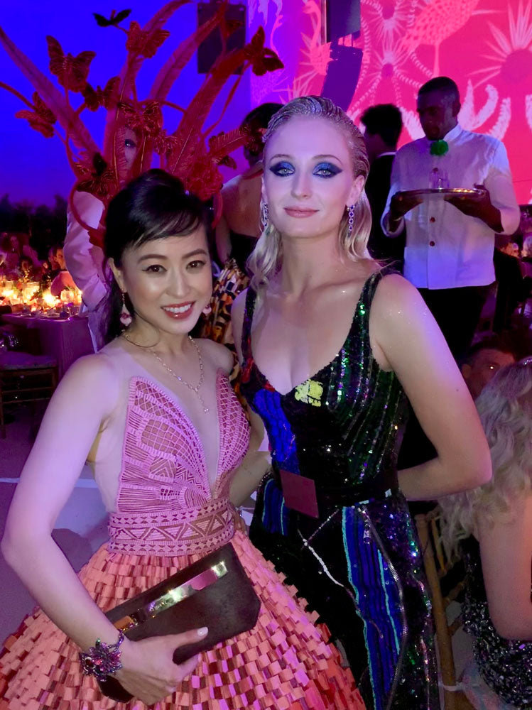 Coral posing with actress, Sophie Turner