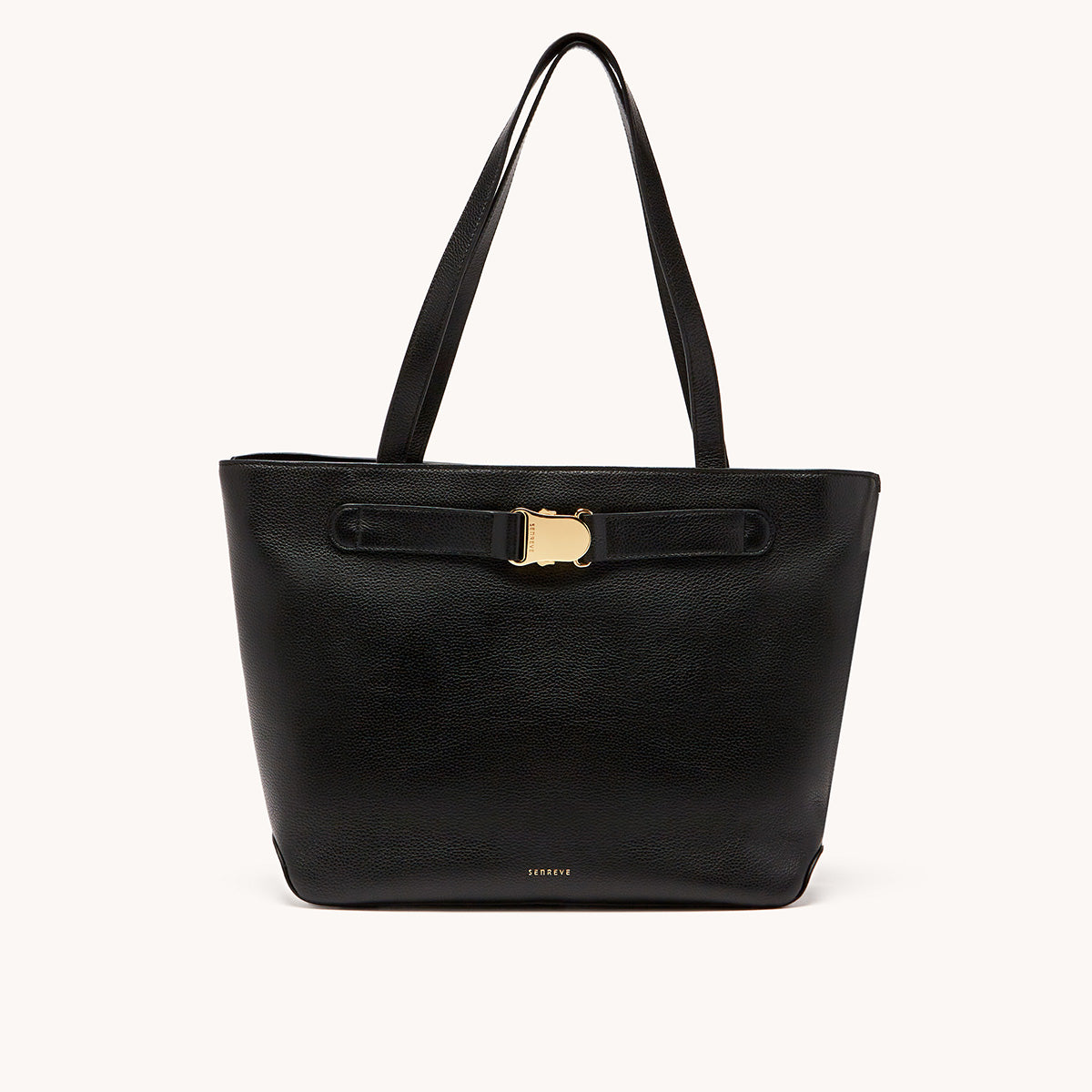 Senreve Aria Belt Bag, Noir Mixed Leather (Black + Black Suede) Gold  Hardware
