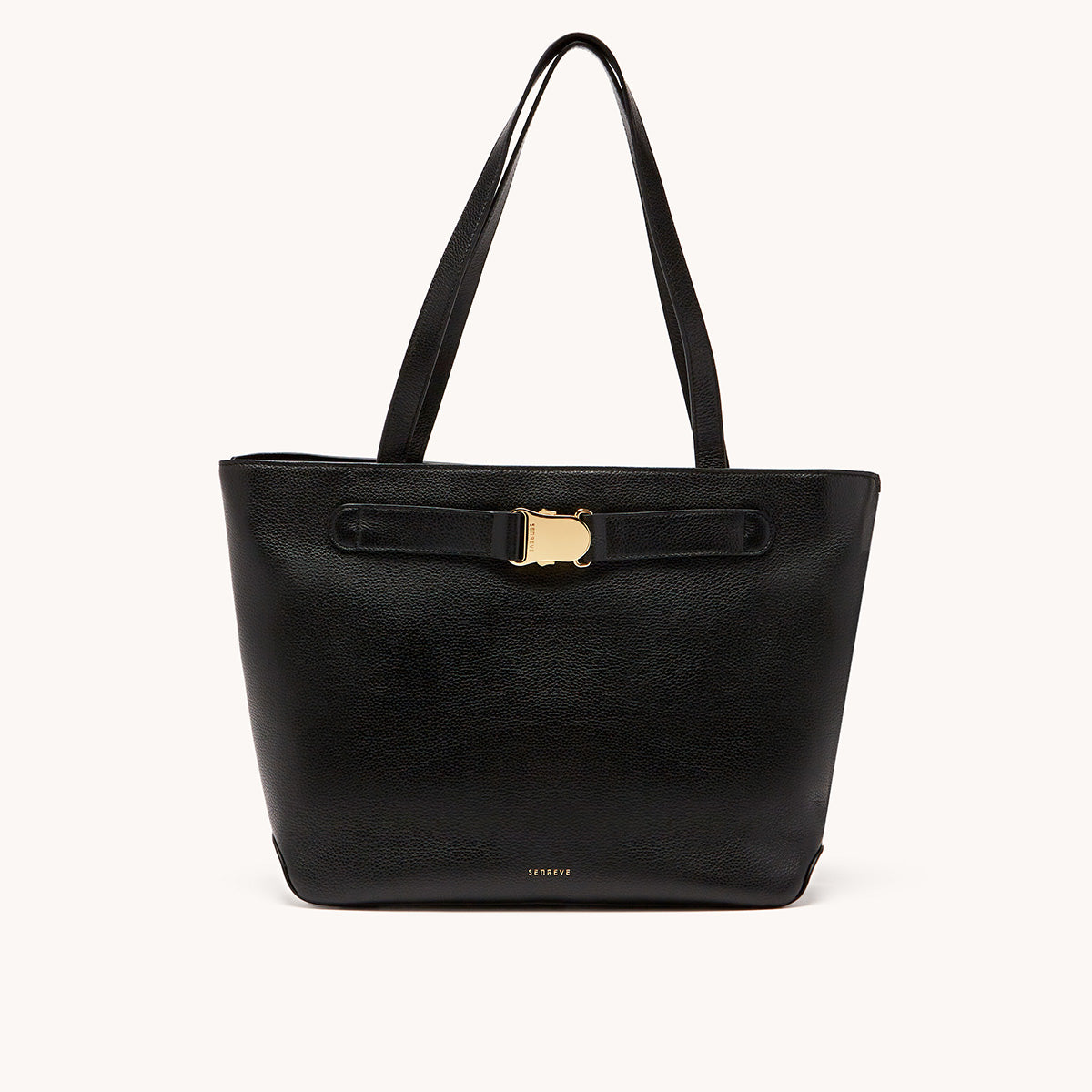 Women's Italian Leather Convertible Crescent Shoulder Bag in Black by Quince