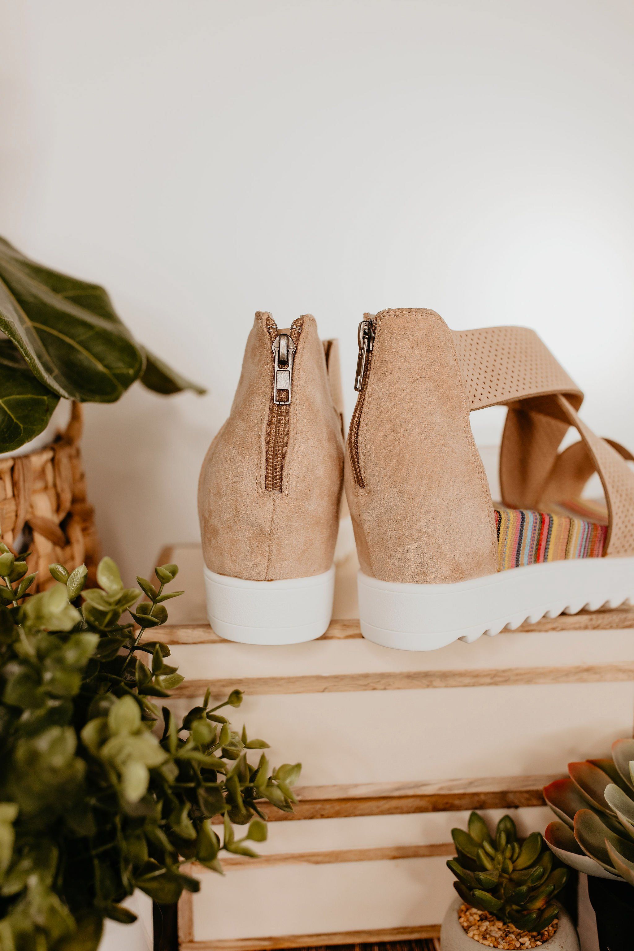 Very G Allie Wedge Sandal in Cream - cantonclothingcompany