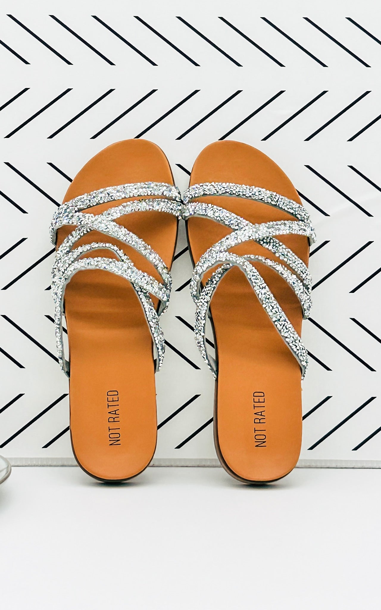 Not Rated Eliana Sandals in Silver - cantonclothingcompany