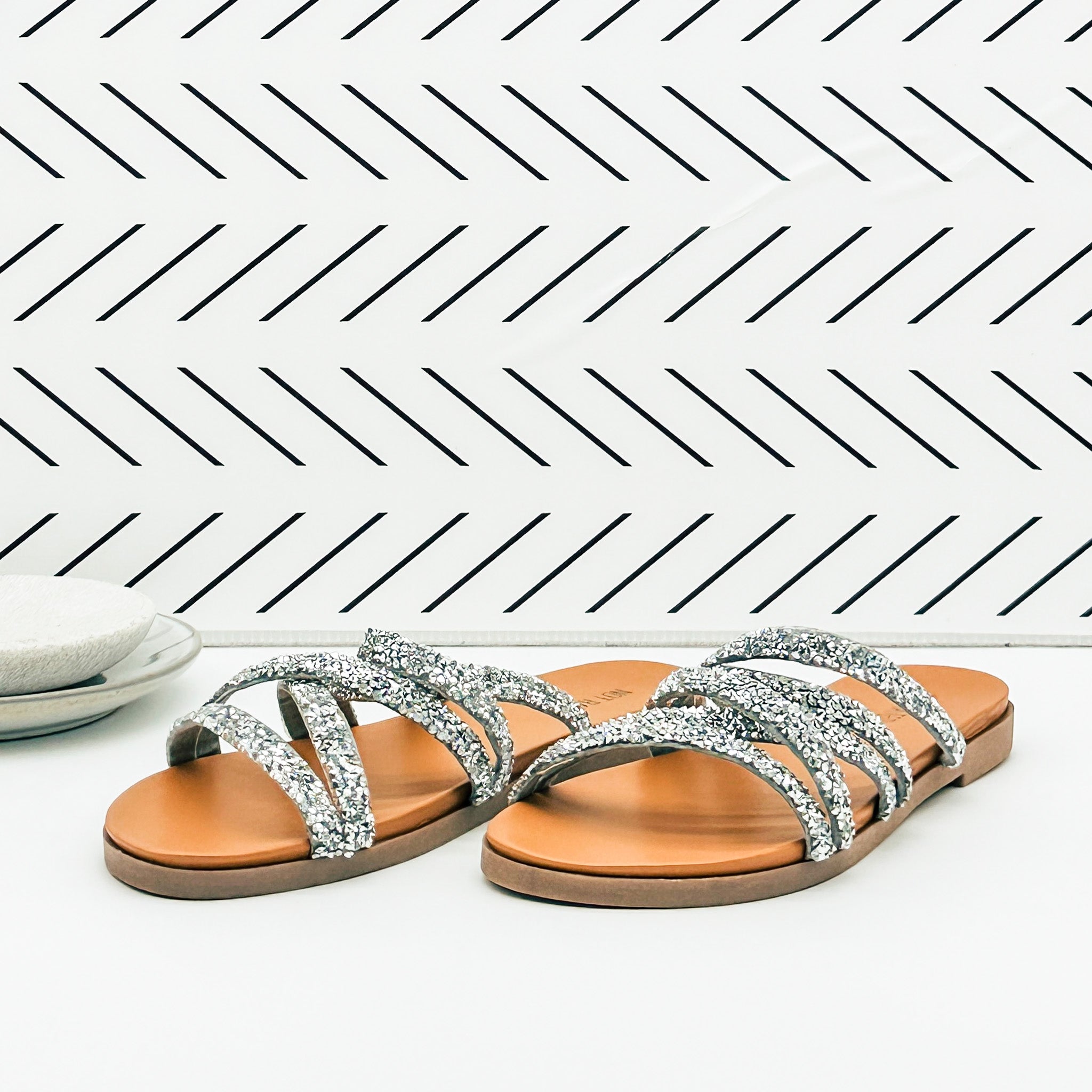 Not Rated Eliana Sandals in Silver - cantonclothingcompany