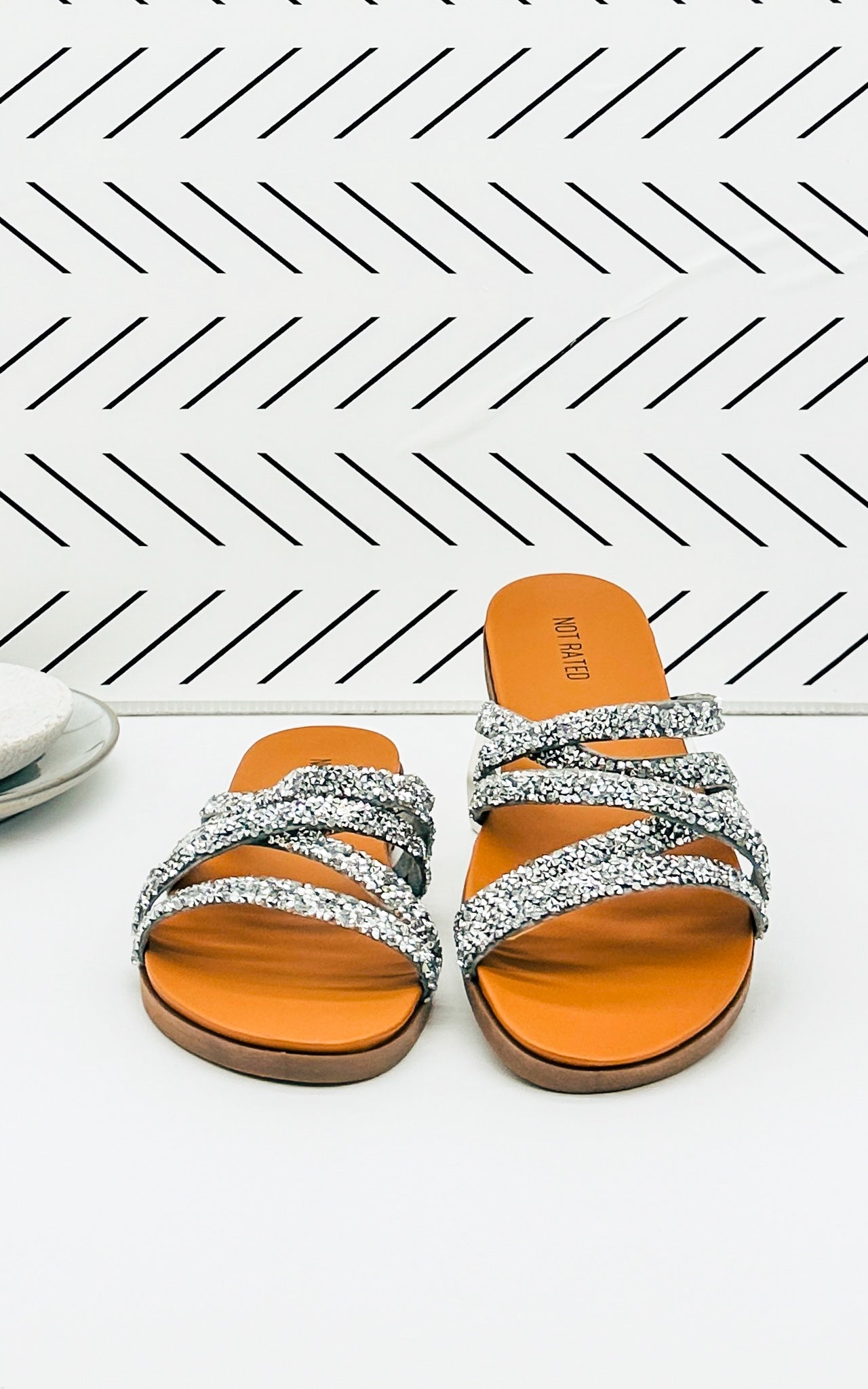 Not Rated Eliana Sandals in Silver - cantonclothingcompany